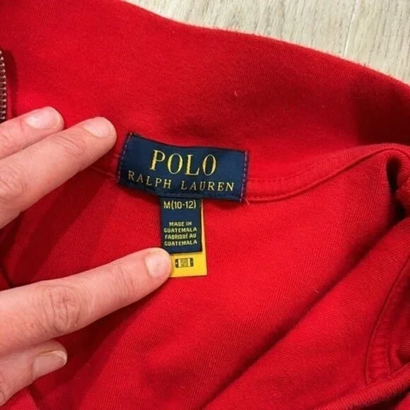 Polo Ralph Lauren 1/4 zip up red shirt size 10 - Picture 3 of 4
